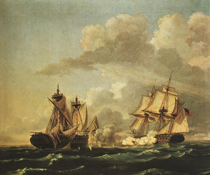 Birch, Thomas Naval Battle Between the United States and the Macedonian on Oct. 30, 1812, Sweden oil painting art